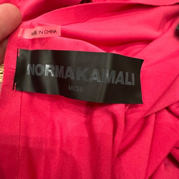 Norma Kamali Halter Turtle Side Slit Gown M Rose Pink - Picture 3 of 7